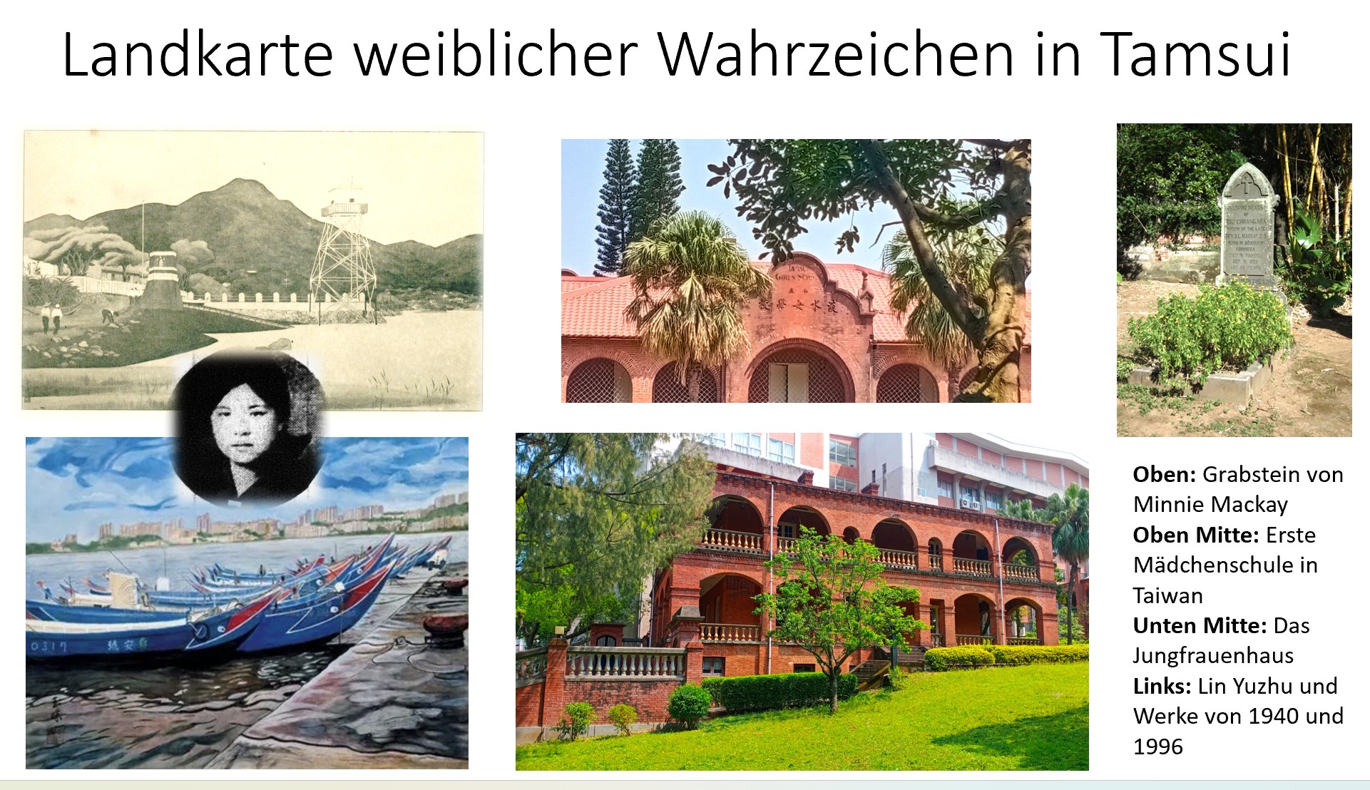 Karte der kulturellen Wahrzeichen von Frauen in Tamsui