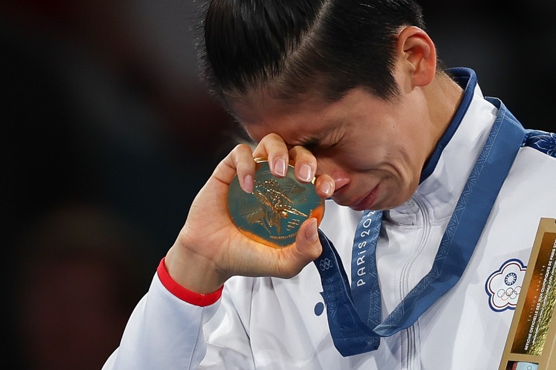 Lin claimed gold in the women's 57kg boxing final in Paris, making history for Taiwan. (Photo: CNA)