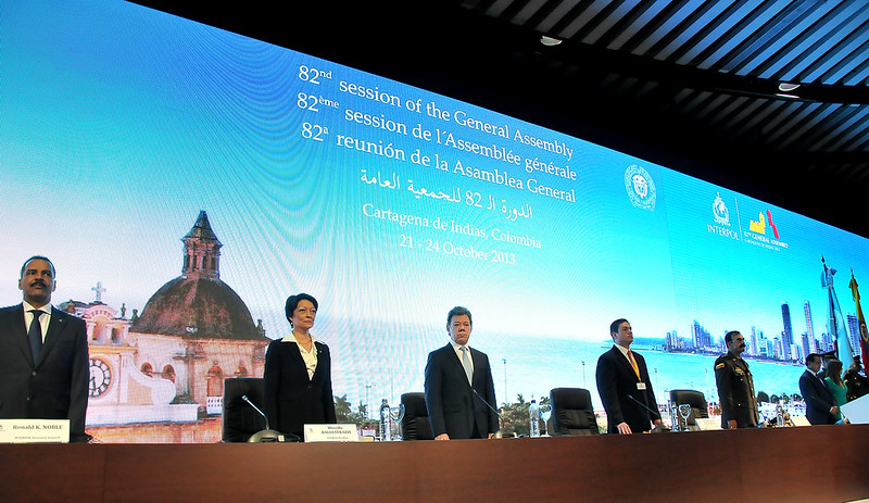 The General Assembly of Interpol opening in 2013 (Source: Colombian police)
