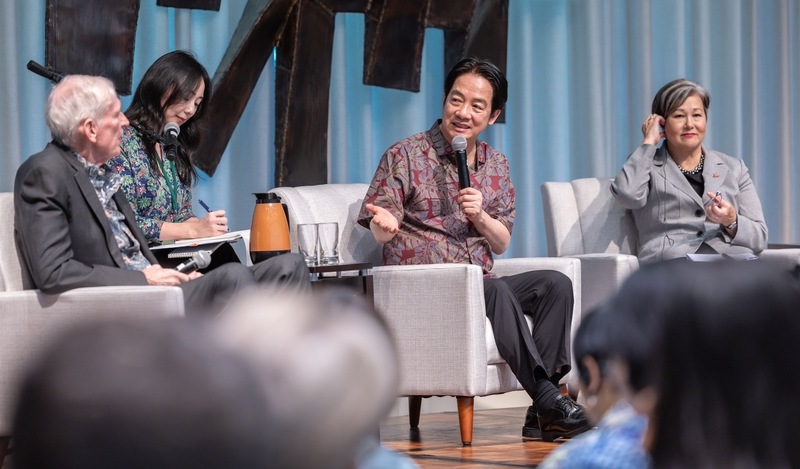 In his speech, President Lai explained Taiwan's three objectives, including actively implementing the “Four Pillar Action Plan”, contributing to the global supply chain, and working to ensure peace, stability, and prosperity in the Taiwan Strait and the Indo-Pacific region. (Photo: CNA)