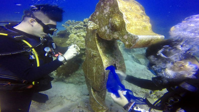 Boite à lettres sous-marine de l'île verte, en forme d'hippocampe (archive du comté de Taitung)