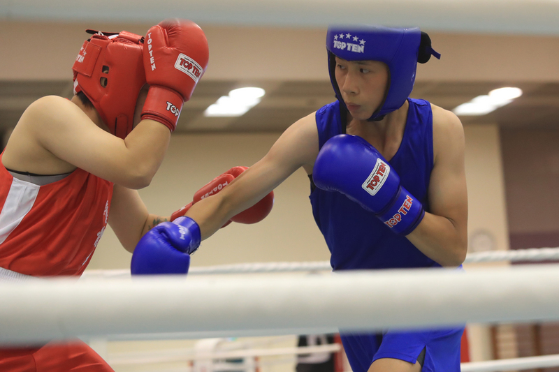 Des athlètes taïwanais en entraînement de boxe (Photo : archive du Centre national d'entraînement)