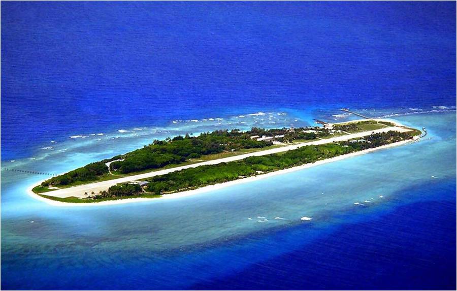 Vue aérienne de Itu Aba (Taiping en chinois) en 2016 (Image : 行政院海岸巡防署南部地區巡防局, Attribution, via Wikimedia Commons)