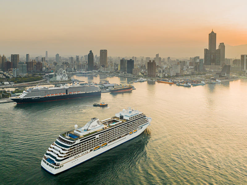 Arrivée de navires de croisière dans le port de Kaohsiung, le 6 mars 2023 (photo : CNA)