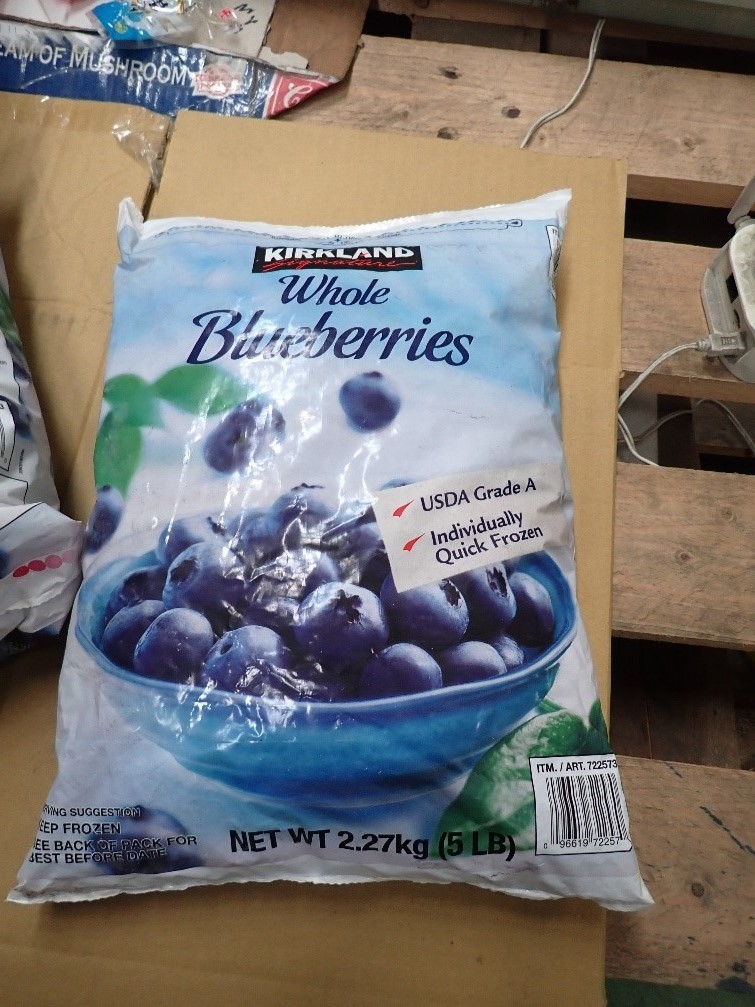 Myrtilles importées par Costco (photo FDA)