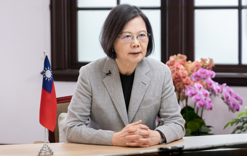La Présidente Tsai Ing-wen s'est exprimée dans une vidéo lors du Sommet de la démocatie à Copenhague (photo CNA)