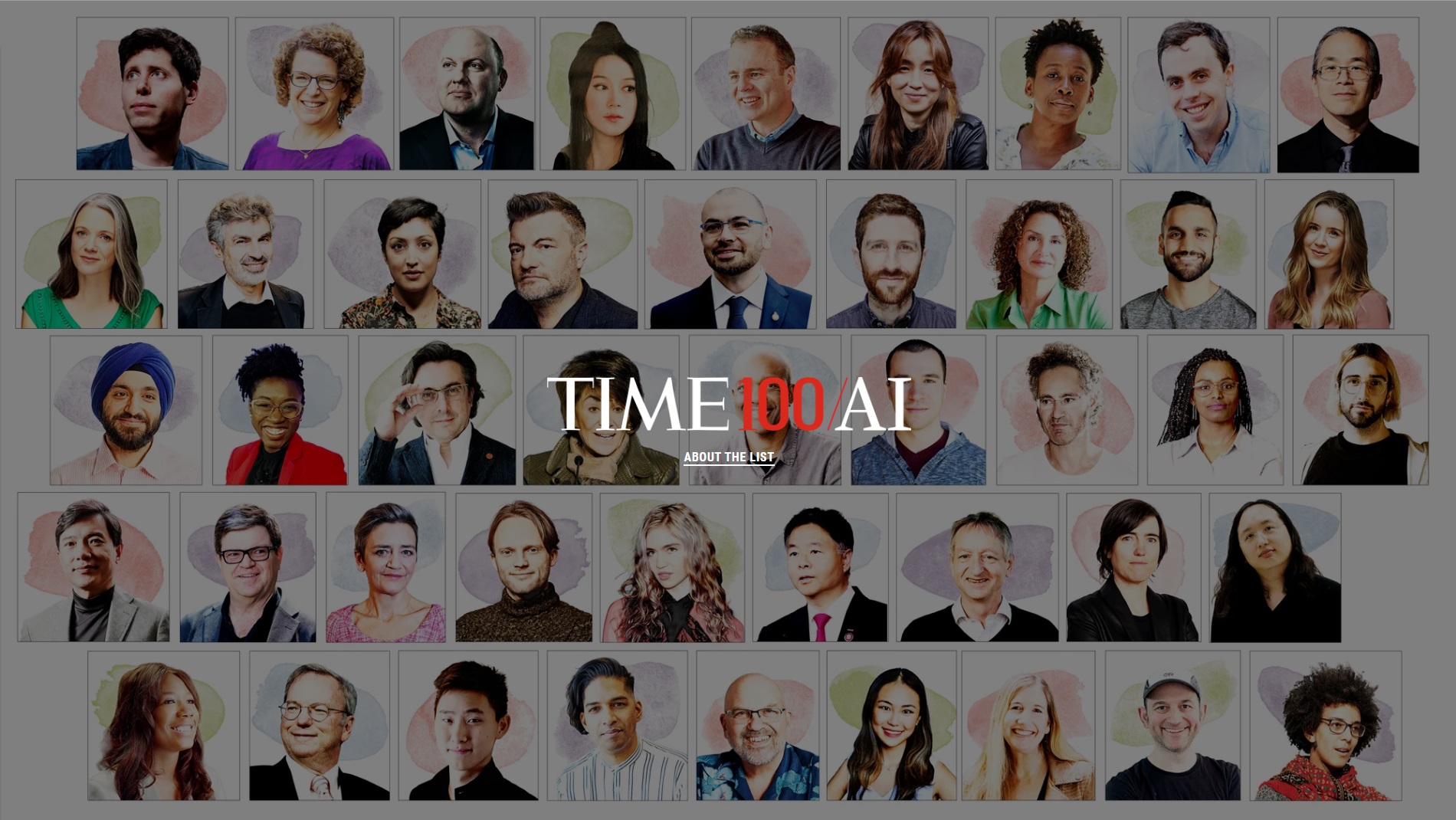 100 personnalités les plus influentes au monde dans le domaine de l’intelligence artificielle (Image Site Time Magazine)