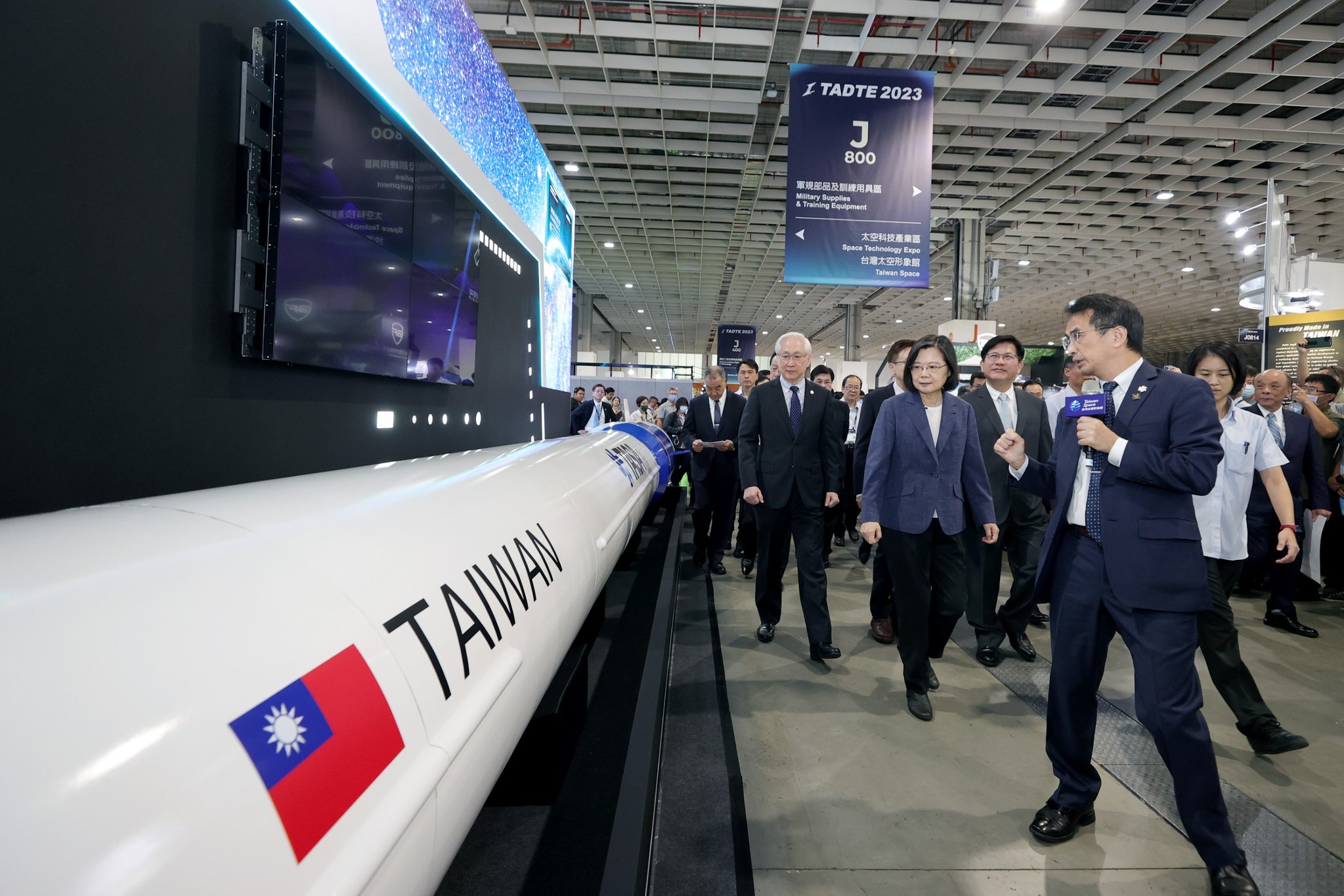 Tsai Ing-wen au Salon international de l’industrie aérospatiale et de défense 2023 (Photo Palais présidentiel)