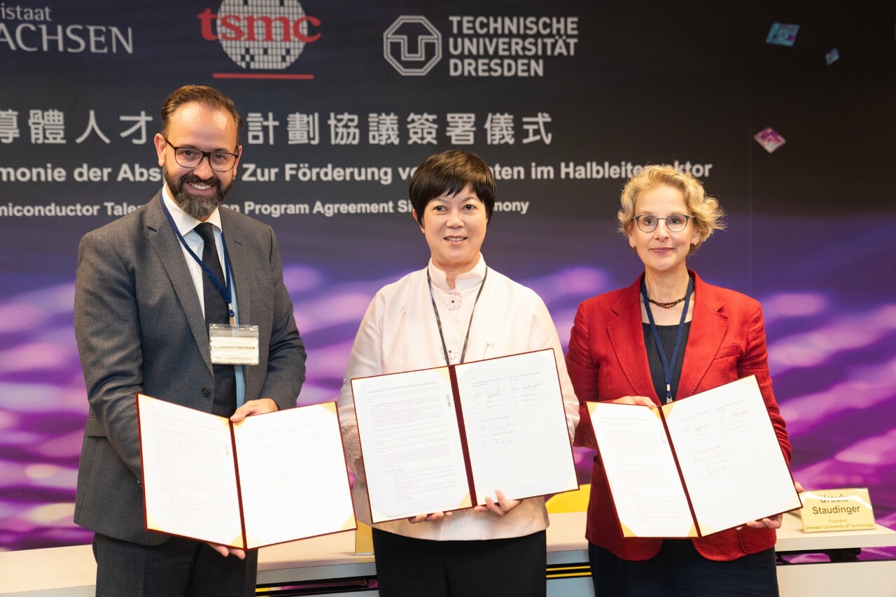 Signature d'un accord de coopération entre TSMC, la Saxe et l'Université technique de Dresde pour former des jeunes talents des semi-conducteurs (photo, TSMC)