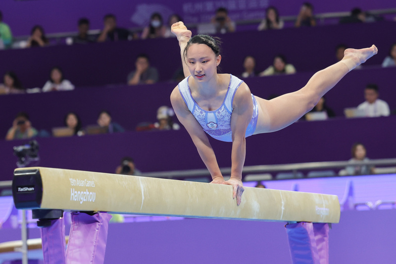 Ting Hua-tien s'est qualifiée pour la poutre en gymnastique pour les JO de Paris (photo : CNA)