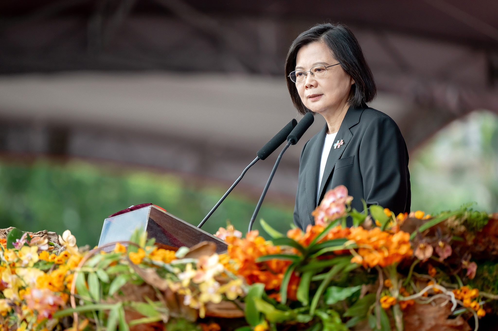 La Présidente Tsai Ing-wen prononce le dernier discours à l'occasion de la fête nationale de son 2e mandat (photo : Présidence)