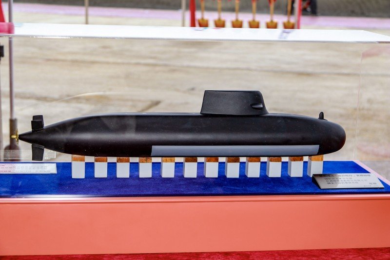 Maquette du sous-marin Haikun (photo, ministère de la Défense)