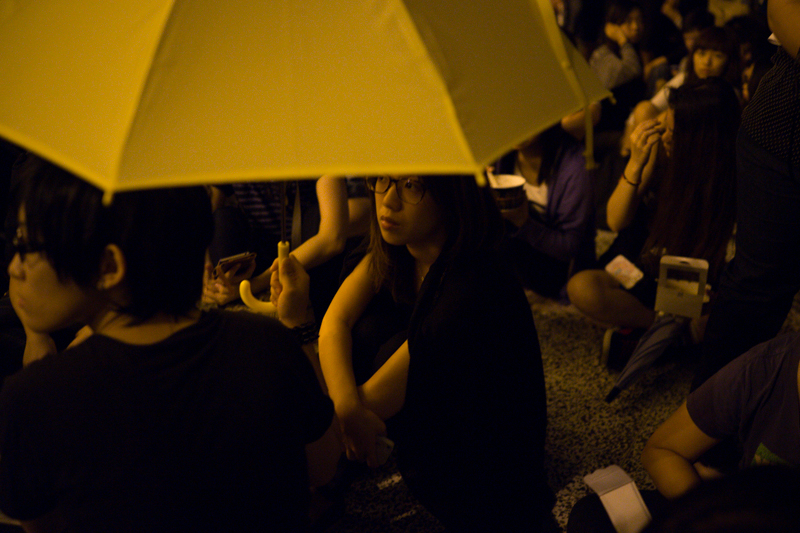 Mouvement de soutien au Mouvement des Parapluies à Hong Kong sur la place de la Liberté à Taipei en septembre 2014 (photo : Sasa)