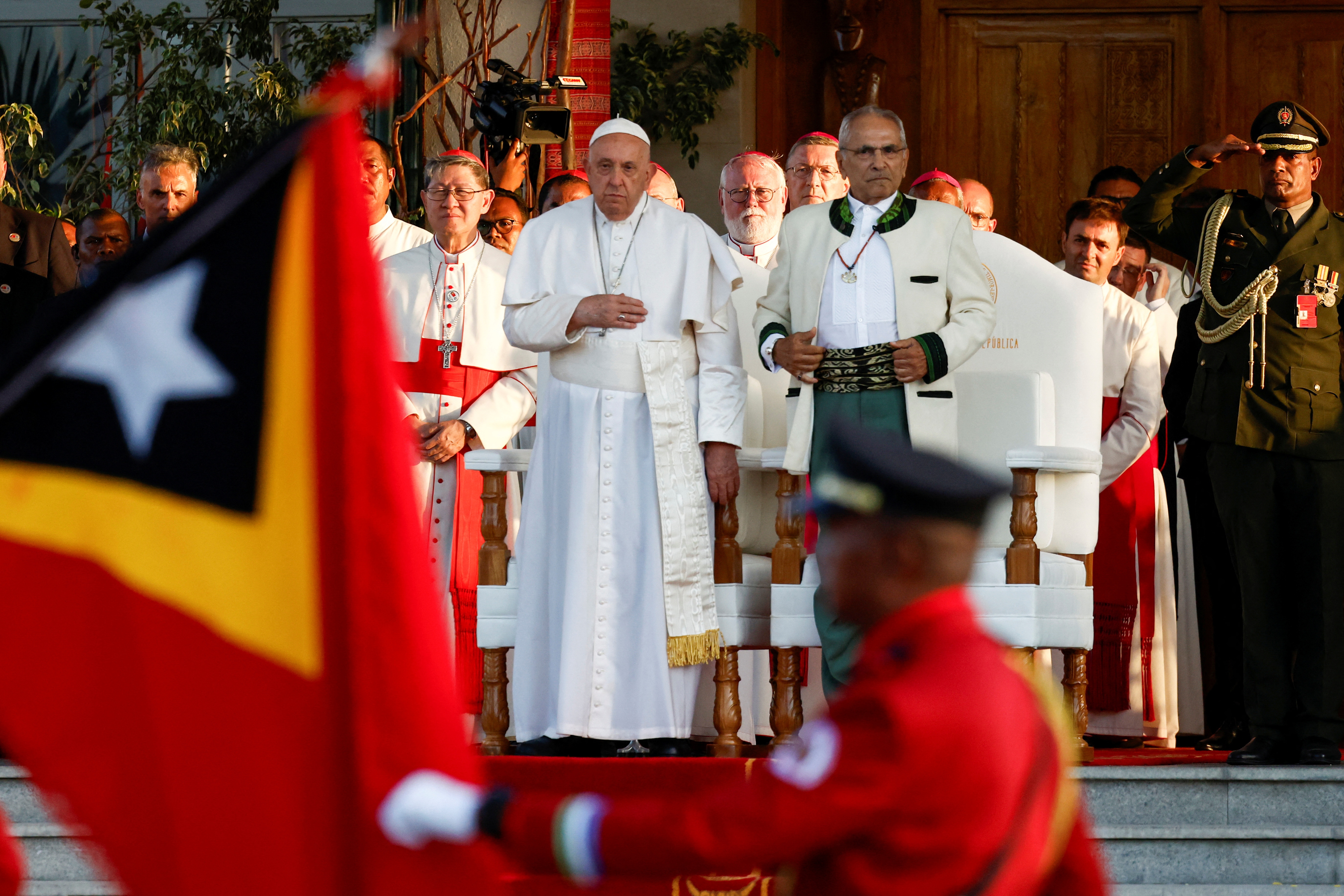 Le Pape François est arrivé hier dans le Timor oriental après un séjour en Indonésie et en PNG (Image : Reuters)