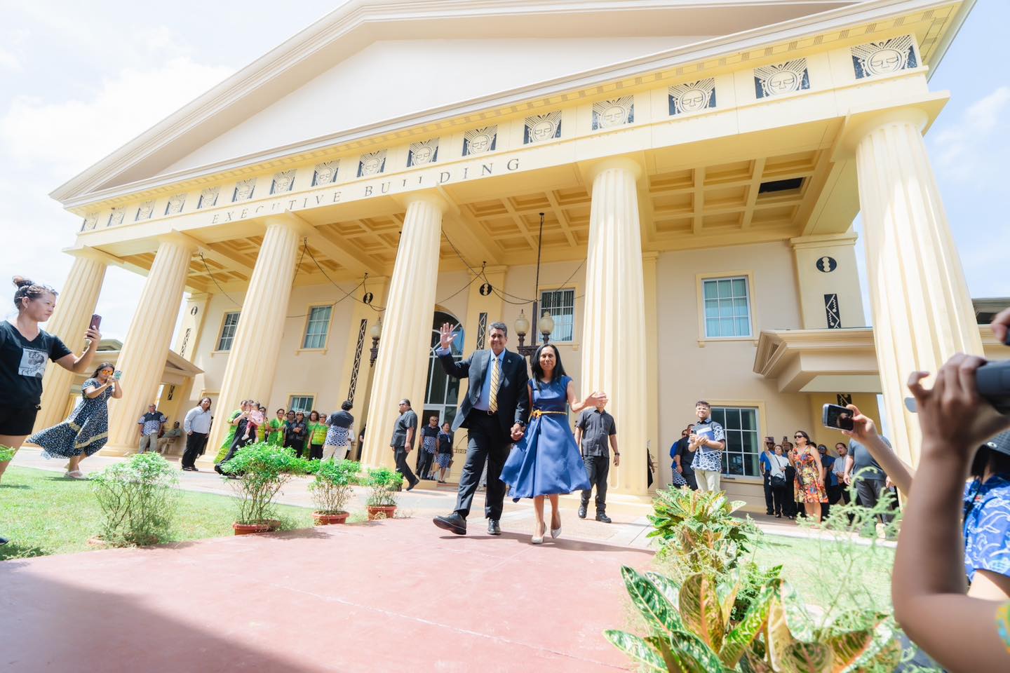 Le ministre des Affaires étrangères Lin Chia-lung aux Palaos pour l'investiture du président Surangel Whipps Jr. (Image : Facebook/Lin Chia-lung)