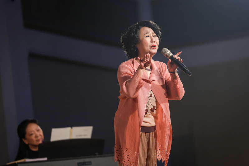 Lü Hsueh-feng (呂雪鳳) chante un opéra taïwanais lors du Festival des arts traditionnels de Taipei  (photo CNA)