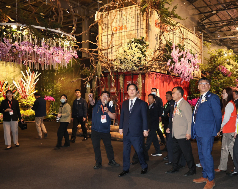 Le président Lai Ching-te inaugure la conférence Asie-Pacifique 2025 sur les orchidées et visite l'exposition internationale des orchidées de Taiwan qui ouvre ses portes au public le 8 mars (photo CNA)