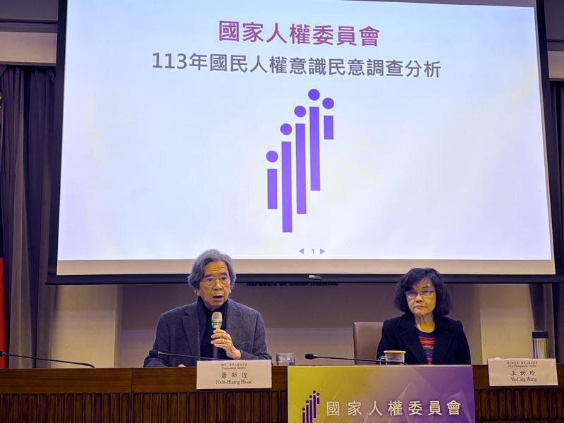 résentation des résultats de l'enquête 2024 sur la perception des droits humains à Taïwan (photo CNA)