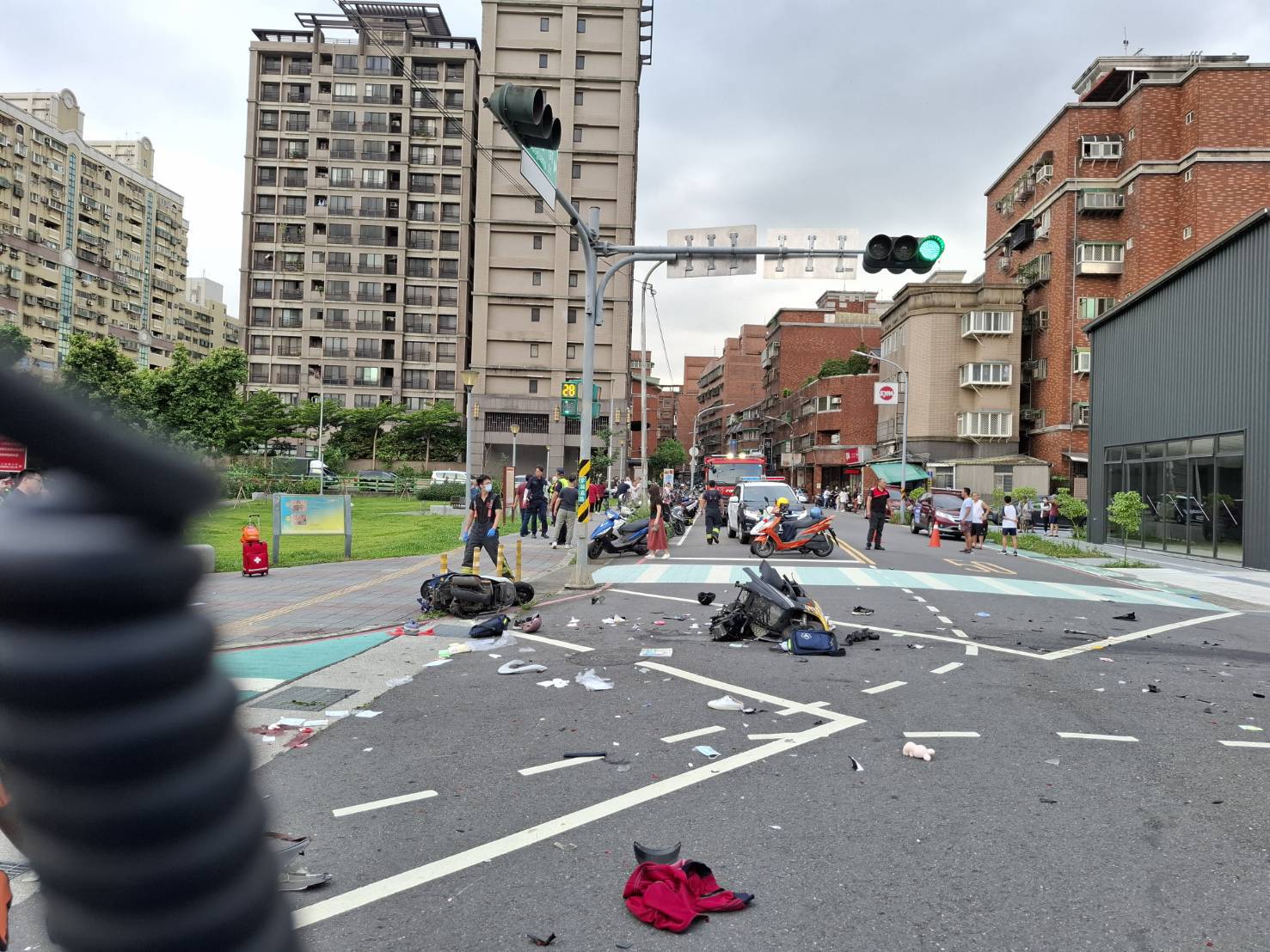 Lieu de l'accident à Sanxia, Nouveau Taipei (photo : pompiers du Nouveau Taipei)