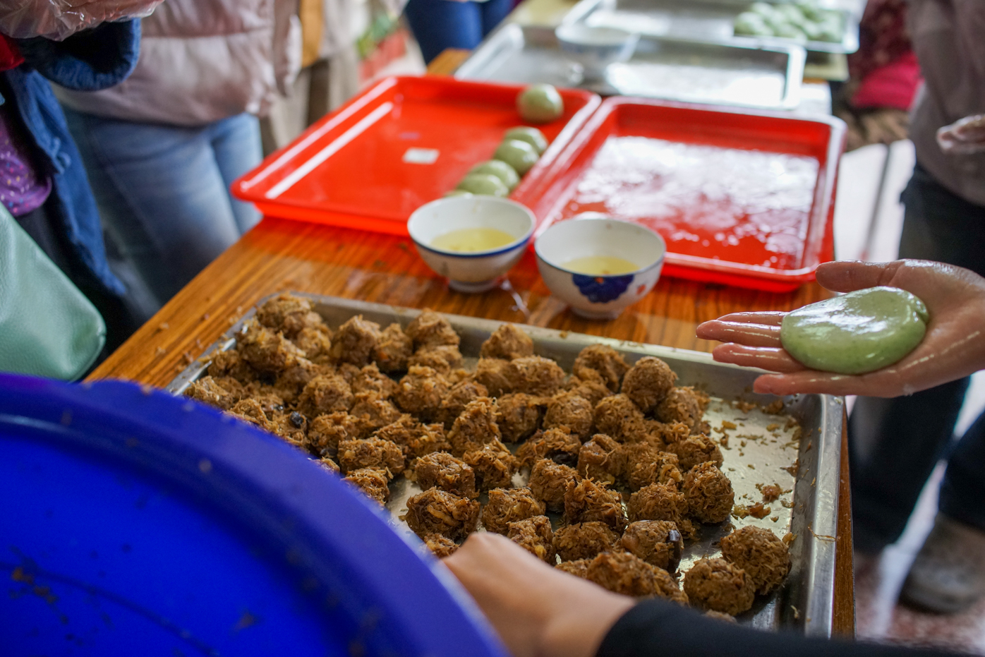 Farce salée à base de radis, de viande et de champignons (photo © Sasa)