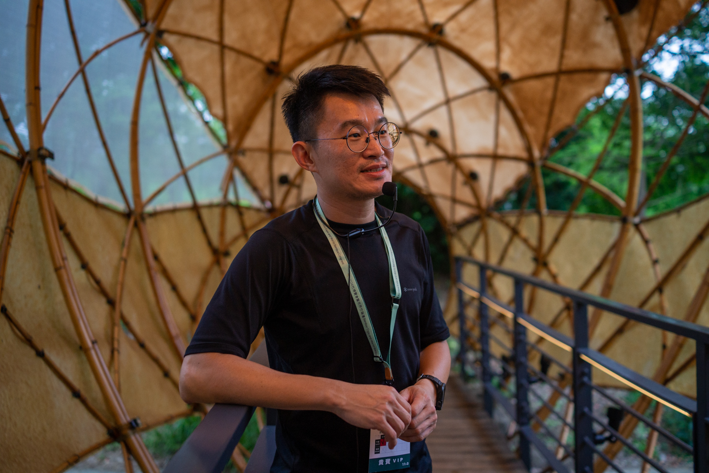 Kuo En-kai, designer et constructeur du pont chrysalide (photo : Sasa)