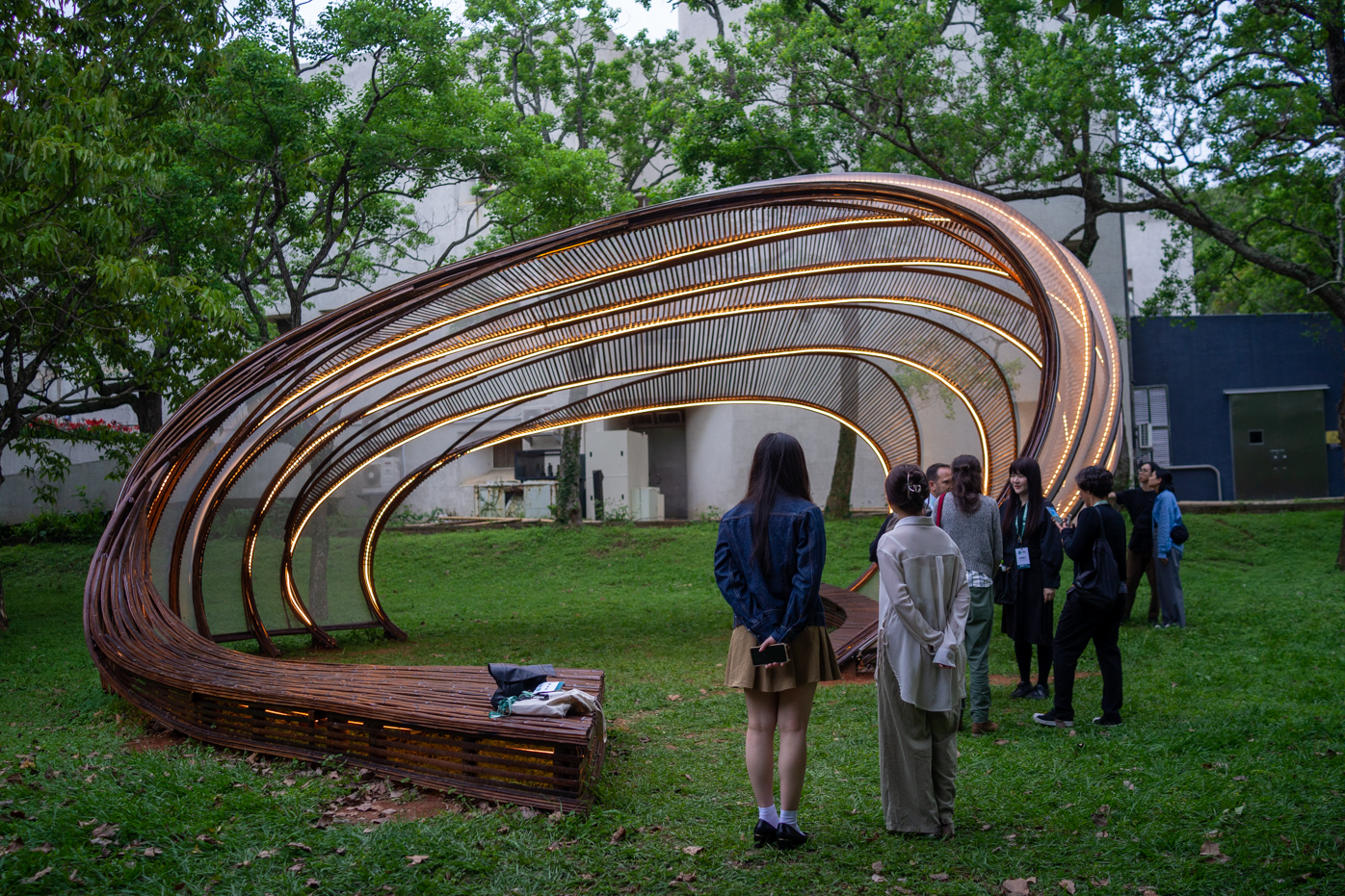 Tseng Ling-li, du studio Serendipity, était sur place pour rencontrer les participants au Congrès Mondial du Bambou (photo : Sasa)