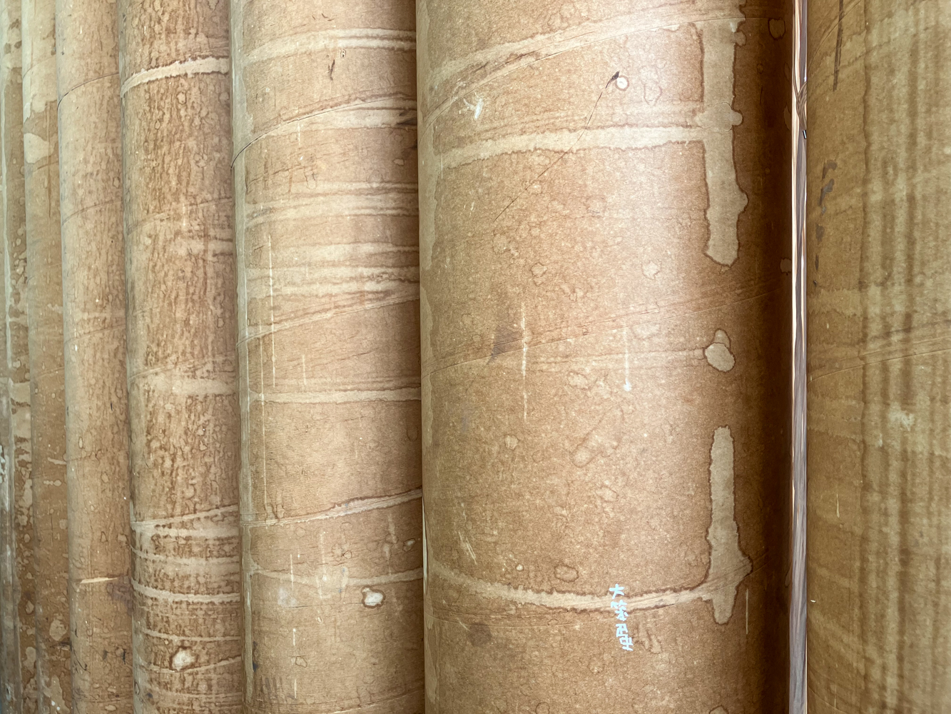 Colonnes en carton : chacune pèse 60 kg et peut soutenir 1,5 tonne (photo : Sasa)