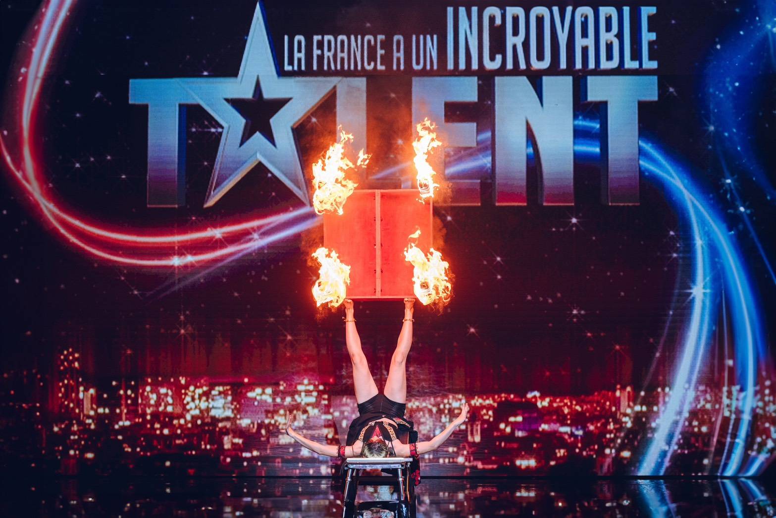 Li-wei et sa table de feu à La France a un incroyable talent (photo : aimable crédit)