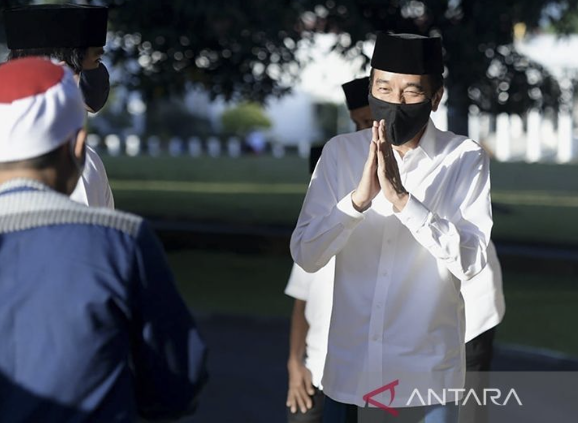 Jokowi persilakan staf Istana mudik dan berlebaran bersama keluarga (foto: Antaranews)