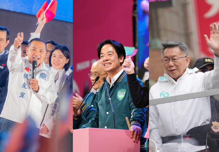 馬英九・前総統が海外メディアに、両岸関係について習近平・国家主席を信用すべきだと発言したことに対し、与野党の総統候補者はそれぞれ異議を示したという。（写真：各候補選挙FBより、合成写真／Rti）