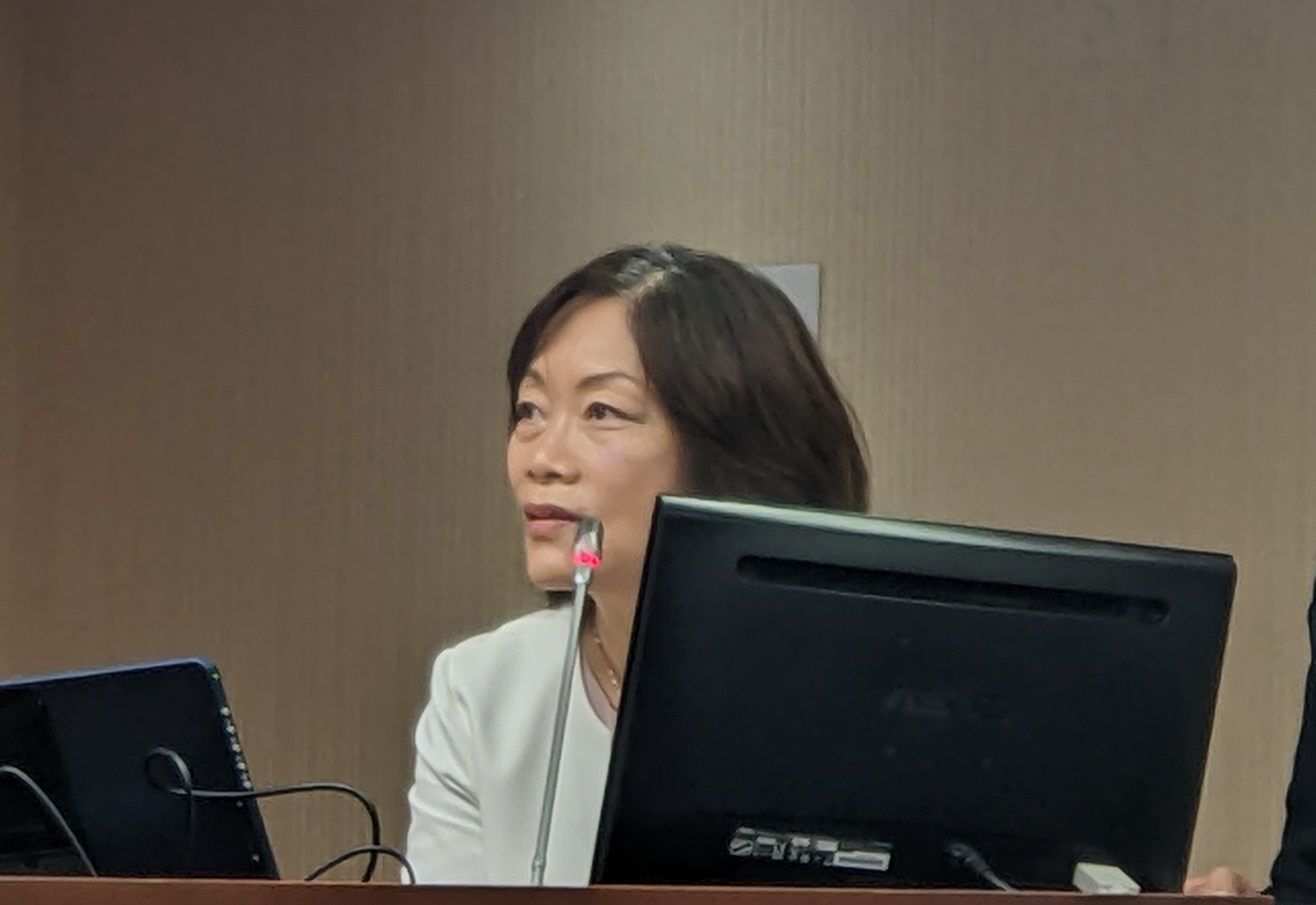 노동부 허페이산(何佩珊)장관.  -사진: Rti 천녠이(陳念宜)