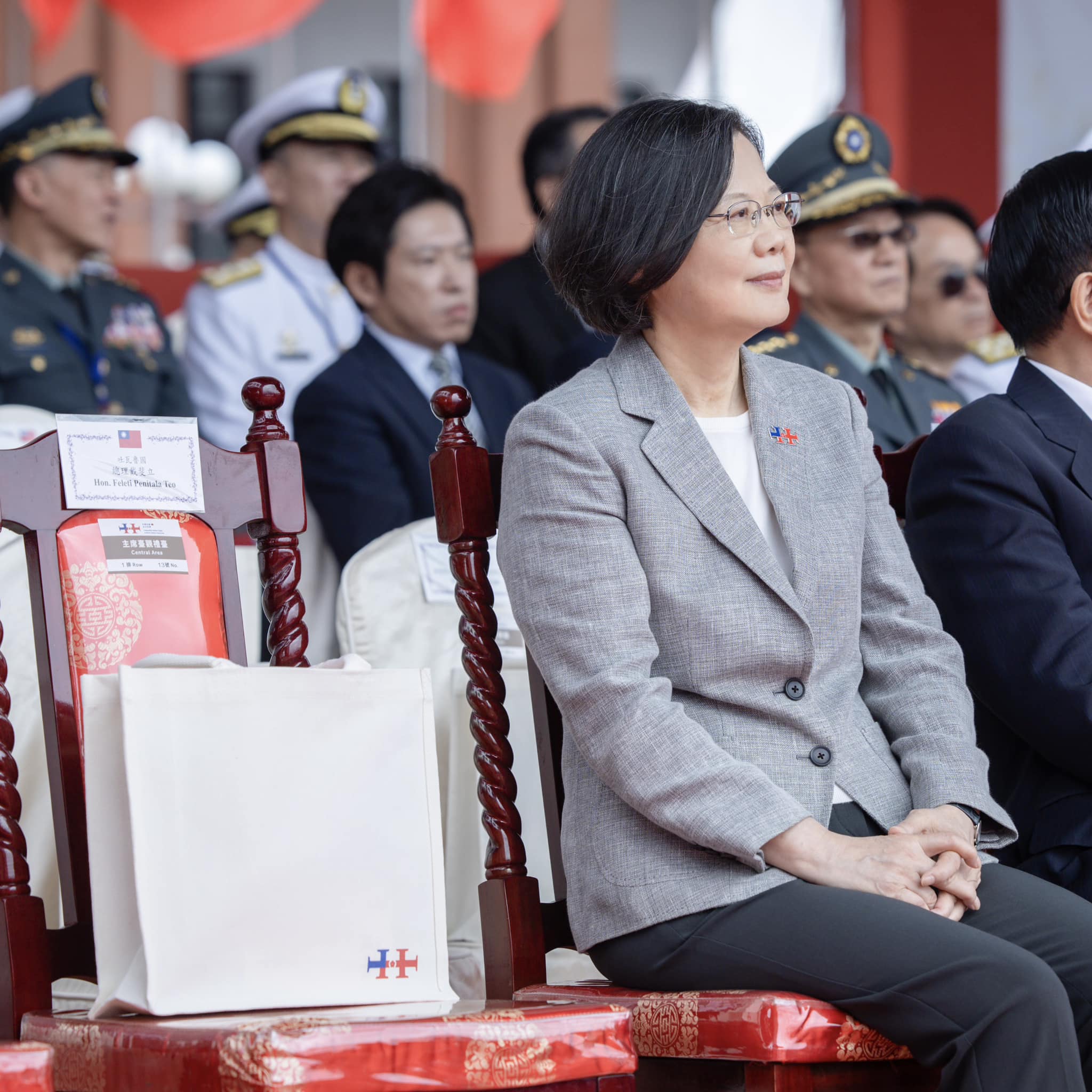 차이잉원(蔡英文) 전 총통이 내일(12일)부터 8일간 유럽을 순방할 예정이다. 사진은 어제(10일) 중화민국 국경일 경축대회에 참석한 차이 전 총통이다. - 사진: 차이잉원 페이스북