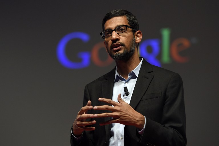 谷歌執行長皮查伊(Sundar Pichai)。(AFP)