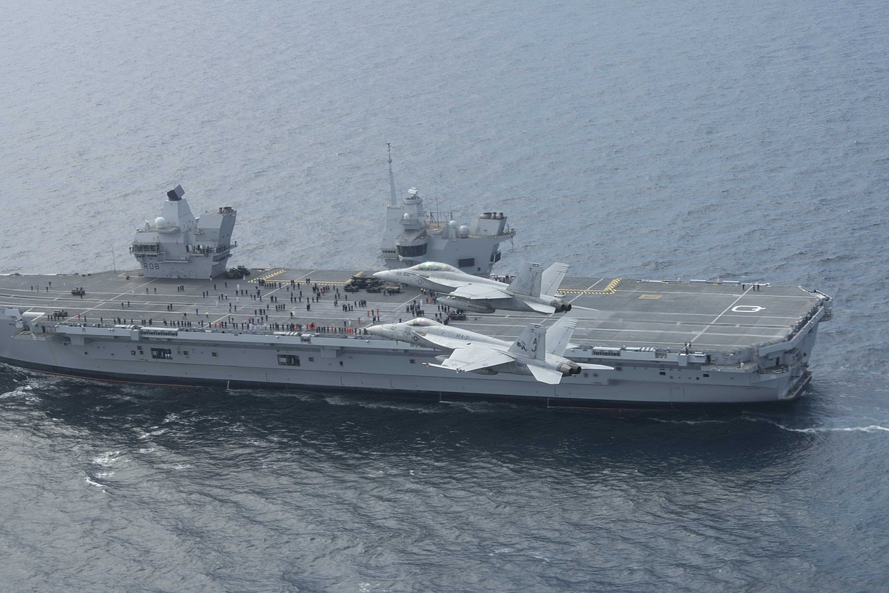 英國「伊莉莎白女王號航空母艦(HMS Queen Elizabeth R08)」。(圖：維基百科)