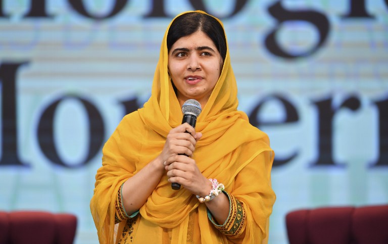 諾貝爾和平獎得主馬拉拉．尤沙夫賽(Malala Yousafzay) (AFP)
