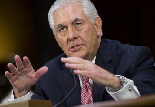 美國國務卿提名人提勒森(Rex Tillerson)。(AFP)