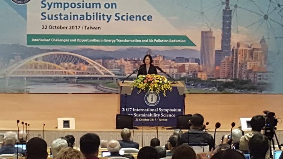 蔡英文總統出席中研究「永續科學國際研討會」開幕致詞（江昭倫攝）