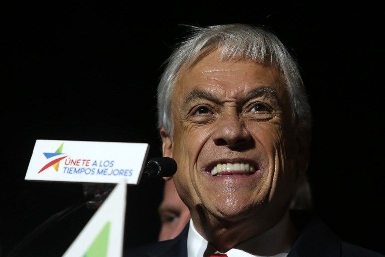 智利保守派富豪皮涅拉(Sebastian Pinera)17日以優於預期的差距贏得總統決選。(AFP)