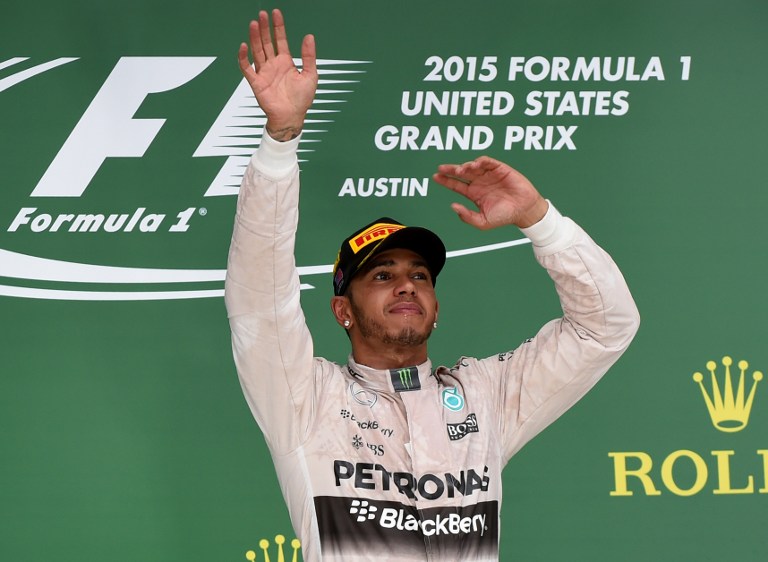 一級方程式賽車F1賓士車隊英國籍當家車手韓密爾頓(Lewis Hamilton)。(AFP)