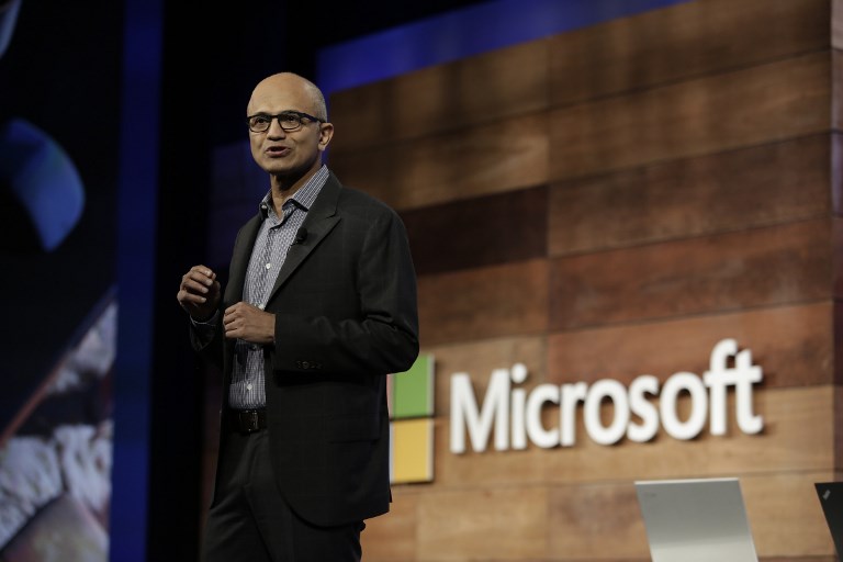 微軟(Microsoft Corp)執行長納德拉(Satya Nadella)。(資料照/AFP)