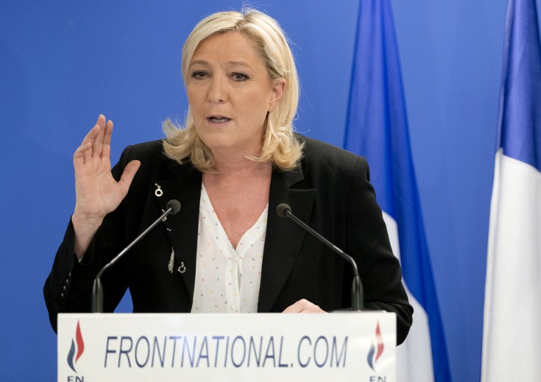 法國極右派領導人瑪琳．雷朋(Marine Le Pen) (AFP)