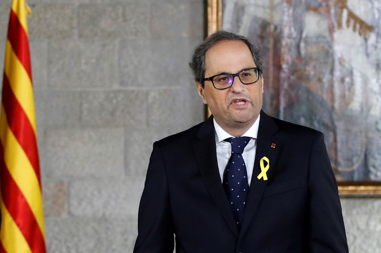 加泰隆尼亞自治區主席托拉(Quim Torra)。 (AFP)