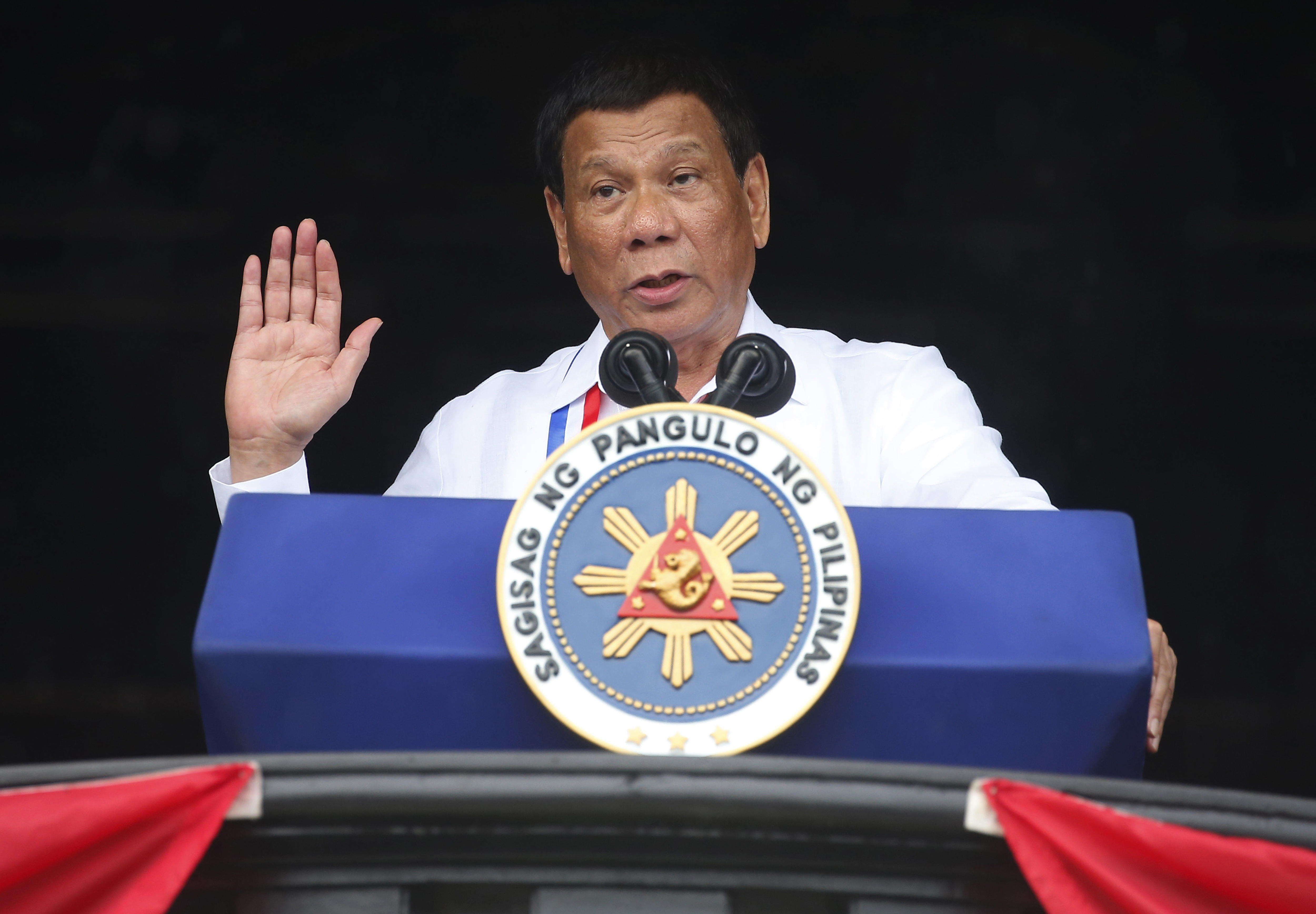 菲律賓總統杜特蒂(Rodrigo Duterte)。（AP／達志影像）