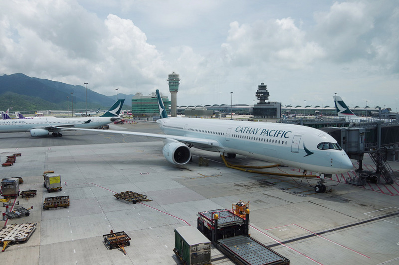 國泰航空開盤前暫停交易。(圖：中央社)
