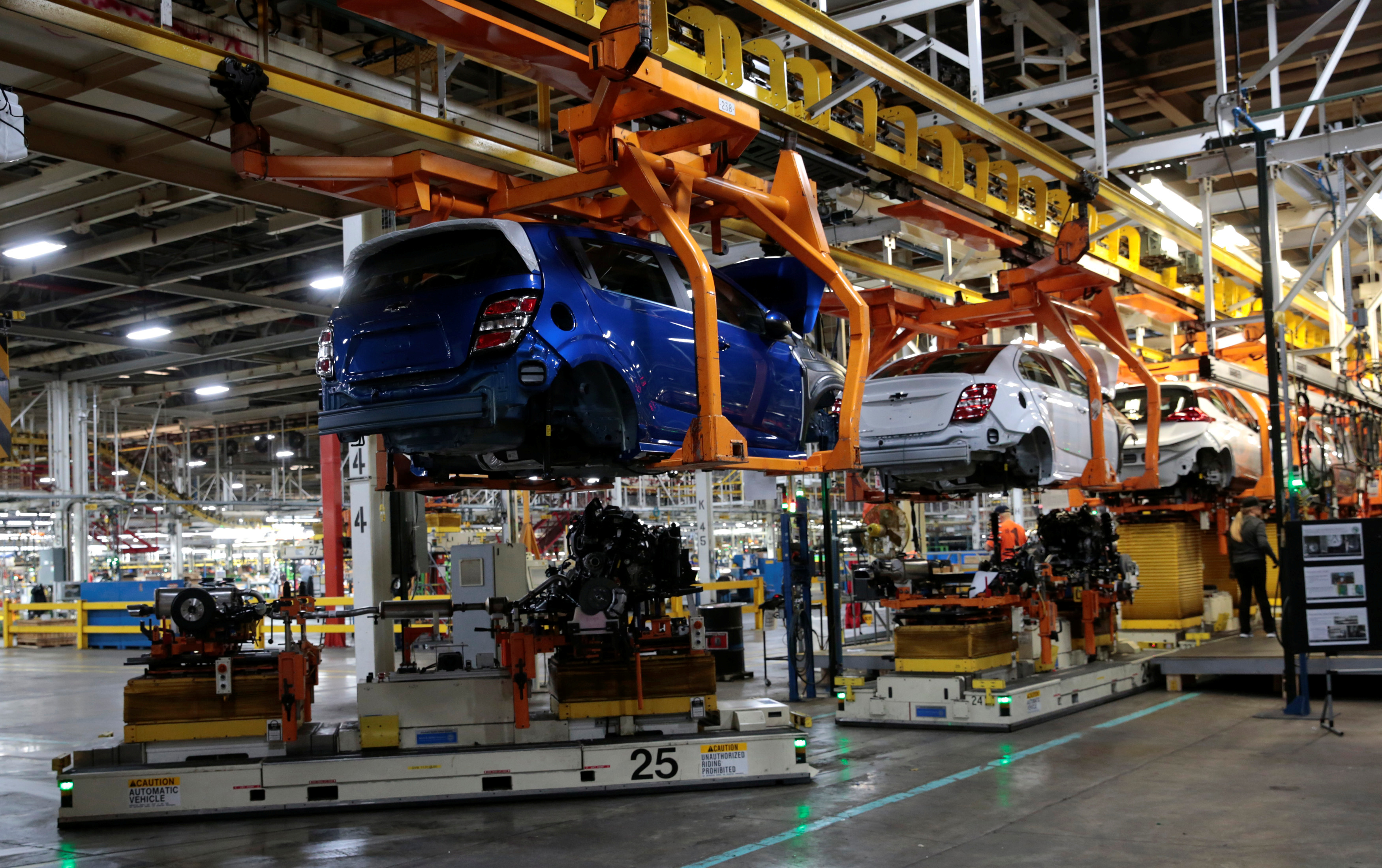 美國汽車業3巨頭即將復工。圖為通用汽車(General Motors Co)位於密西根州的組裝廠。 (資料照/路透社/達志影像)