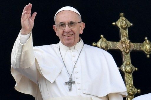 外交部10日表示，教廷駐台大使館日前轉達教宗方濟各(Pope Francis)致蔡英文總統的國慶賀詞，教宗除表達祝賀，並祈盼全民持續享有繁榮及和平，台灣人民持續獲得上帝豐富祝福。(資料照 / AFP)