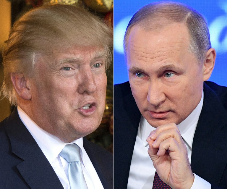 俄羅斯總統蒲亭(Vladimir Putin)(右)與美國總統川普(Donald Trump) (資料照片/AFP)