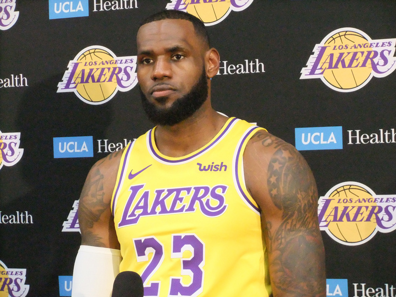 美國職籃NBA湖人隊(Lakers)球星詹姆斯(LeBron James)。(資料照片/CNA)