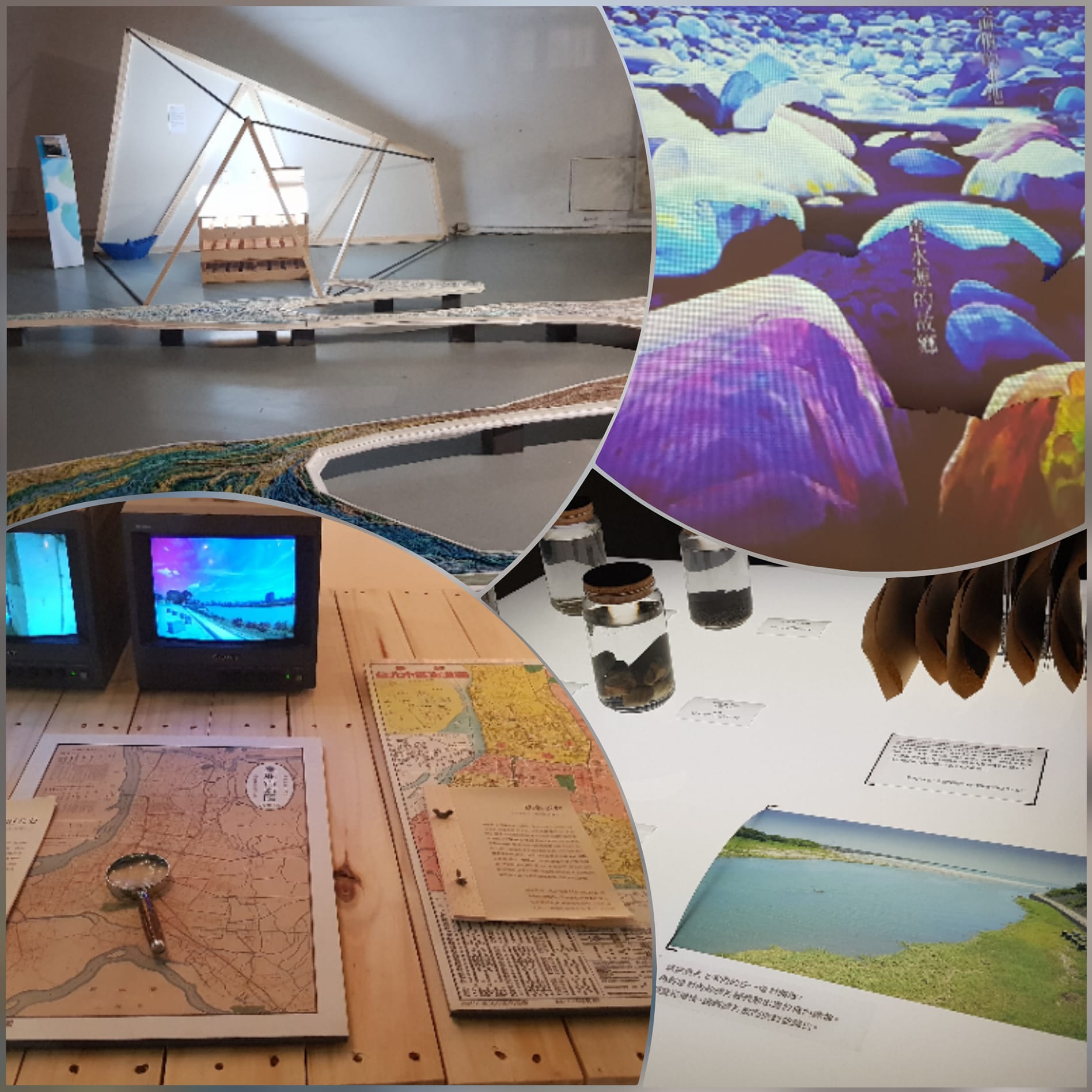 9位當代指標作家與十組藝術家攜手合作，透過聲音、影像、裝置作品，呈現台灣文學中的河流記事。(江昭倫攝)