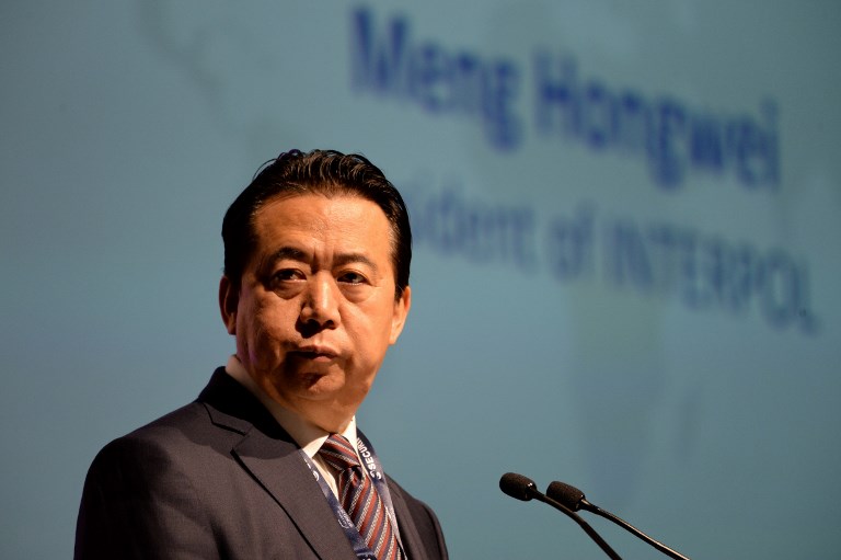 國際刑警組織(Interpol)中國籍主席孟宏偉 (AFP)